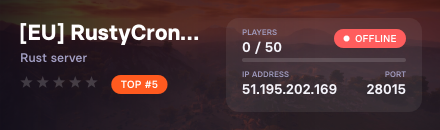 [EU] RustyCron 3X | Solo/Duo/Trio | Kits | Loot+ 2X | Backpack | Chernobyl