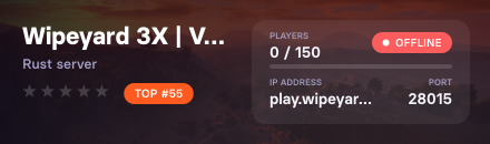Wipeyard 3X | Vanilla+ | Quad Max | Weekly