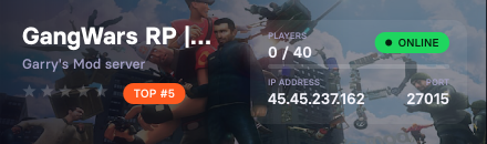 GangWars RP | Territories | M9K | Levels | Drugs