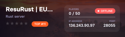 ResuRust | EU X3 PVE/EVENTS/ARENA/MODS/KARUZA
