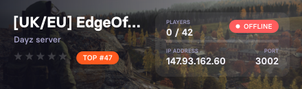 [UK/EU] EdgeOfSurvival  | 1PP | PVP | Loot+, Helis, Airdrops, Sandstorms, Traders +More