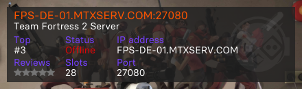 FPS-DE-01.MTXSERV.COM:27080 - Team Fortress 2 Server