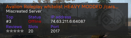 Avalion Roleplay whitelist HEAVY MODDED /cars/loot/etc https://discord.gg/QvvWtn887z - Miscreated Server