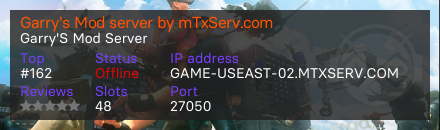 Garry's Mod server by mTxServ.com - Garry's mod Server