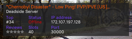 *Chernobyl Disaster* - Low Ping! PVP/PVE [US] *New Players - 100k/Starter Kit, 50 dog tags*