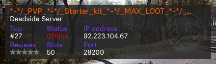 *-*/_PVP_*-*/_Starter_kit_*-*/_MAX_LOOT_*-*/_Active_Admins_*-*/_High_activity_on_missions. - Deadside Server