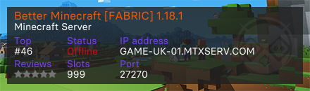 Better Minecraft [FABRIC] 1.18.1 - Minecraft Server