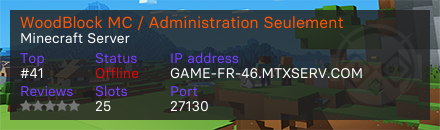 WoodBlock MC / Administration Seulement - Minecraft Server