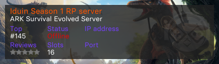 Iduin Season 1 RP server  - ARK Server