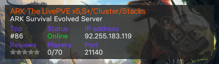 ARK The LivePVE x5,S+/Cluster/Stacks