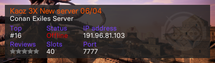 Kaoz 3X New server 06/04