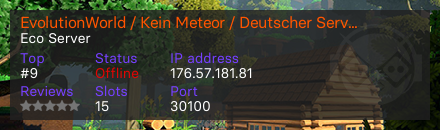 EvolutionWorld / Kein Meteor / Deutscher Server / LangzeitProjekt