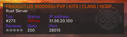 FRAGOUT.US 1000000x PVP | KITS | CLANS | NOBP | KC | LOADOUT | SKINBOX | JUST WIPED!