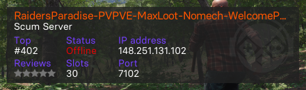 RaidersParadise-PVPVE-MaxLoot-Nomech-WelcomePack