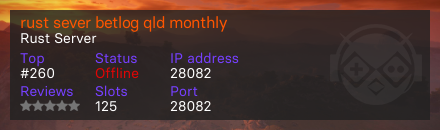 rust sever betlog qld monthly