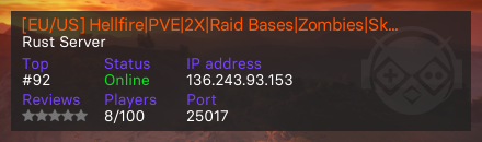 [EU/US] Hellfire|PVE|2X|Raid Bases|Zombies|Skill Tree|KITS|Custom Maps