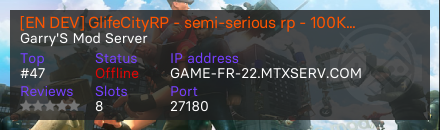 [EN DEV] GlifeCityRP - semi-serious rp - 100K START