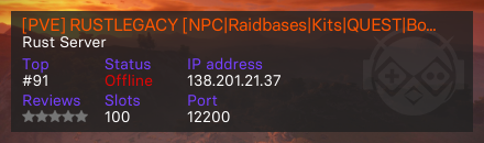 [PVE] RUSTLEGACY [NPC|Raidbases|Kits|QUEST|Boss Monster]
