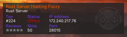 Rust Server Hosting Fozzy