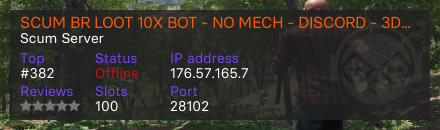 SCUM BR LOOT 10X BOT - NO MECH - DISCORD - 3DTCq5e4