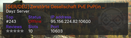 [GER/DEU] Zerstörte Gesellschaft PvE PvP(in Zonen) Boosted Loot/Cars