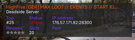 HighFive [GER] MAX LOOT // EVENTS // START KIT // PVE/PVP