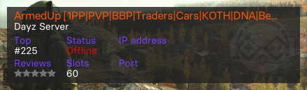 ArmedUp [1PP|PVP|BBP|Traders|Cars|KOTH|DNA|BedSpawn|Drugs]