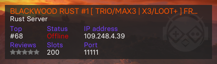 BLACKWOOD RUST #1 [ TRIO/MAX3 | X3/LOOT+ ] FRIDAY