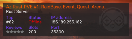 AziRust PVE #1 [RaidBase, Event, Quest, Arena]