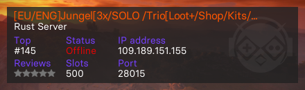 [EU/ENG]Jungel[3x/SOLO /Trio[Loot+/Shop/Kits/Month.Wipe?]