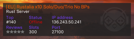 [EU] Rustalia x10 Solo/Duo/Trio No BPs