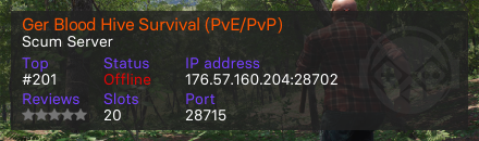 Ger Blood Hive Survival (PvE/PvP)