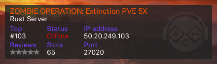 ZOMBIE OPERATION: Extinction PVE 5X