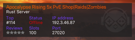 Apocalypse Rising 5x PvE Shop|Raids|Zombies
