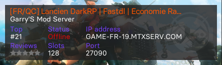 [FR/QC] Lancien DarkRP | Fastdl | Economie Raliste