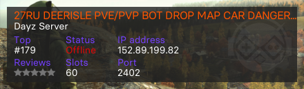 27RU DEERISLE PVE/PVP BOT DROP MAP CAR DANGEROUS