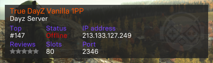 True DayZ Vanilla 1PP