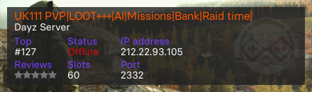 UK111 PVP|LOOT+++|AI|Missions|Bank|Raid time|