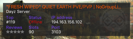*FRESH WIPED* QUIET EARTH PVE/PVP | NoGroupLimit | DNA | KOTH | LOOTCHESTS | DRUGS | HORDE | 
