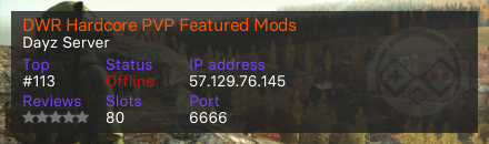 DWR Hardcore PVP Featured Mods
