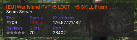 [EU] War Island PVP x5 LOOT - x5 SKILL Fresh open