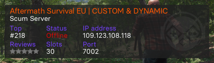 Aftermath Survival EU | CUSTOM & DYNAMIC