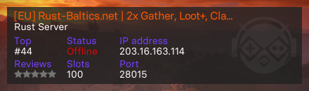[EU] Rust-Baltics.net | 2x Gather, Loot+, Clans and more!