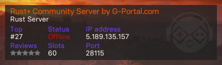 Rust+ Community Server by G-Portal.com
