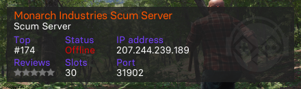 Monarch Industries Scum Server