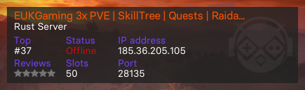 EUKGaming 3x PVE | SkillTree | Quests | RaidableBases