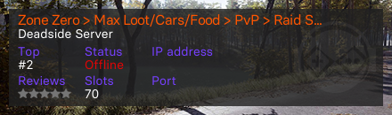 Zone Zero > Max Loot/Cars/Food > PvP > Raid Schedule > Best Events/Missions >