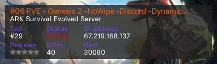 #06 PVE - Genesis 2 -NoWipe -Discord -Dynamic Ark Cluster