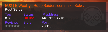 EU2 | BiWeekly | Rust-Raiders.com | 2x | Solo,Duo,Trio,Quad