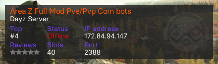 Área Z Full Mod Pve/Pvp Com bots